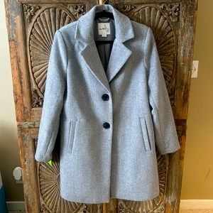 NEW Sam Edelman Grey Herringbone Reefer Coat